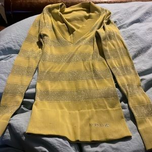 Bebe long sleeve yellow top